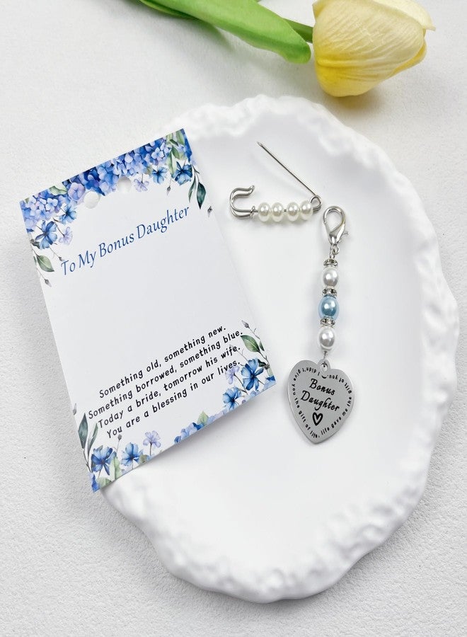 Dorla Cool Something Blue for bride Bridal Bouquet Charm for Bonus Daughter,Daughter in Law Gift from Mother in Law on Wedding Day, Bridal Shower Gift - Image 4